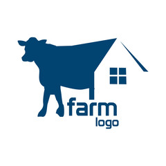 Cow house stock logo vector. Abstract house logo.  Vector Illustration on white background