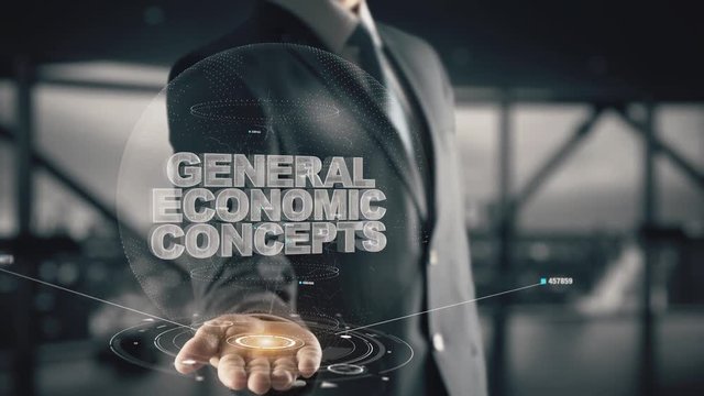 General Economic Concepts with hologram businessman concept