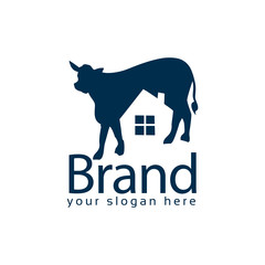 Cow house stock logo vector. Abstract house logo.  Vector Illustration on white background