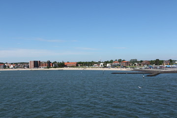 Blick auf den Urlaubsort Wyk auf Föhr auf der Nordseeinsel Föhr