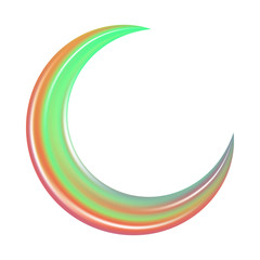 Crescent in abstract style. Astronomy science concept. Religion holy month. Abstract modern gradient pattern. Beautiful crescent, great design for any purposes. Ramadan vector. Vector crescent moon.