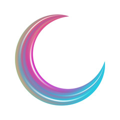 Obraz premium Crescent in abstract style. Astronomy science concept. Religion holy month. Abstract modern gradient pattern. Beautiful crescent, great design for any purposes. Ramadan vector. Vector crescent moon.