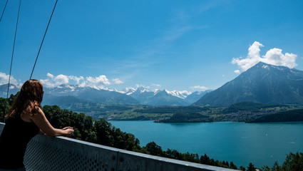 girl enjoying the view from the bridge