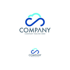 Modern Clouds Technology Logo Template