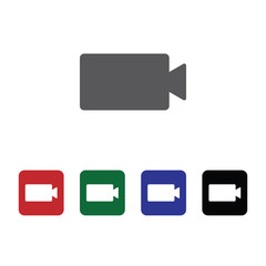Video camera vector icon. Element of interface for mobile concept and web apps illustration. Thin glyph icon for website design and development, app development. Vector icon