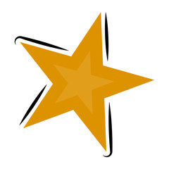 Isolated golden star shape over a white background - Vector