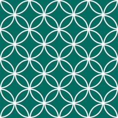 Fototapeta premium Vector seamless pattern of green mozaic. Moroccan-inspired tiles