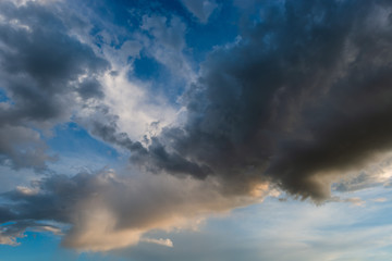 Fototapeta na wymiar Stormy sky with heavy clouds.