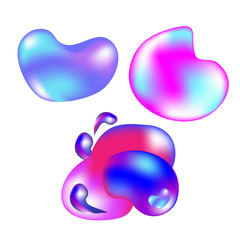 A set of abstract paint spots, liquid gradient stains for banners, cards, brochures.