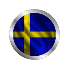 Waving Swedish flag, the flag of Sweden, vector illustration