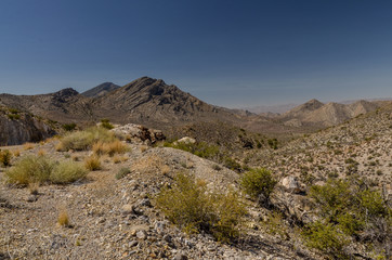 Fototapeta na wymiar scenic view of Pahranagat Range from Hancock Summit on Extraterrestrial Highway (Lincoln county, Nevada, USA)