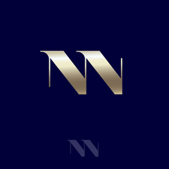 N and N monogram. Double N logo from combined letters. Premium emblem for beauty or jewelry brand.