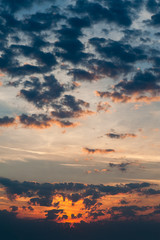 Beautiful sunrise sky with dramatic light texture background