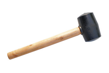 wood hammer isolated on white background