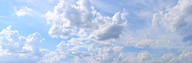 Clouds against the sky. Different external forms of manifestation of the vapor state of water in the atmosphere.