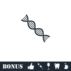 DNA icon flat