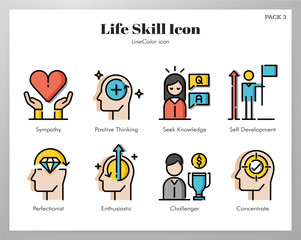 Life skill icons LineColor pack