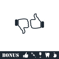 Dislike like icon flat