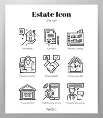 Estate icons Line pack