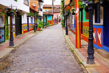 Fototapeta na wymiar Colorful streets of Guatape village in Colombia, South America