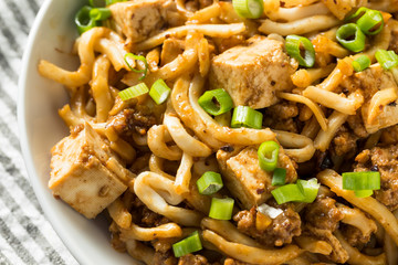 Homemade Japanese Mapo Tofu Udon Noodles