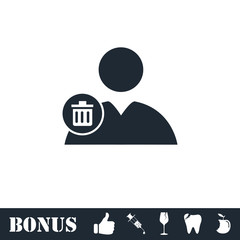 Remove contact icon flat