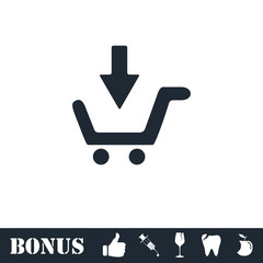 Online shopping icon flat