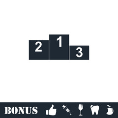 Podium icon flat