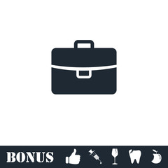 Briefcase icon flat