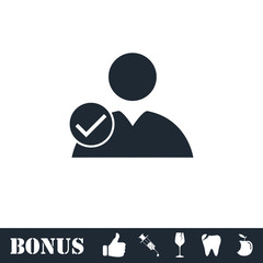 User check icon flat