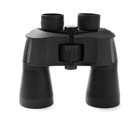 Modern binocular on white background. Camping equipment