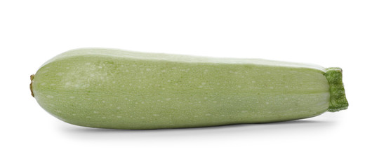 Fresh ripe green zucchini squash isolated on white