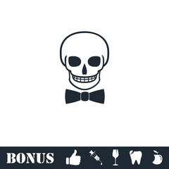 Skull icon flat