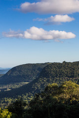 mountain range and blue sky