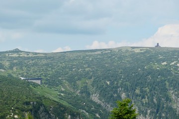 View of the hotel Labská bouda and other objects