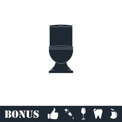 Toilet Bowl icon flat