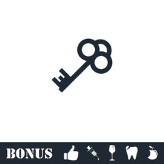 Key icon flat