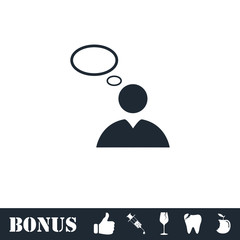 Thought icon flat