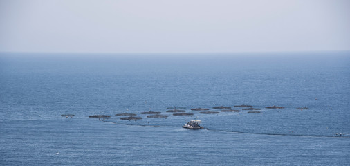 Fototapeta premium Fish farm on the coast of Aguilas, Murcia