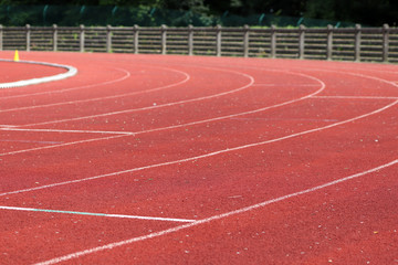 Virage d'une piste d’athlétisme