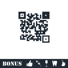 Fototapeta premium Ikona kodu QR płaska