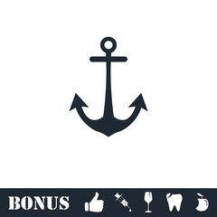 Anchor icon flat