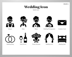 Wedding icons Solid pack