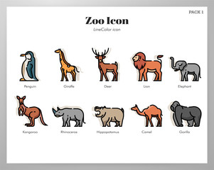 Zoo icons LineColor pack