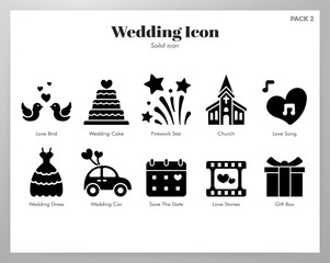 Wedding icons Solid pack