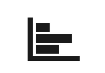 horizontal bar chart icon. diagram sign in simple style
