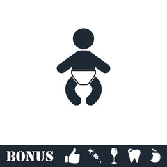 Baby icon flat