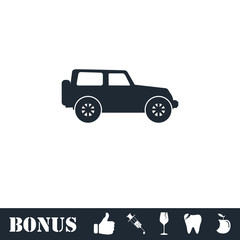Jeep travel icon flat
