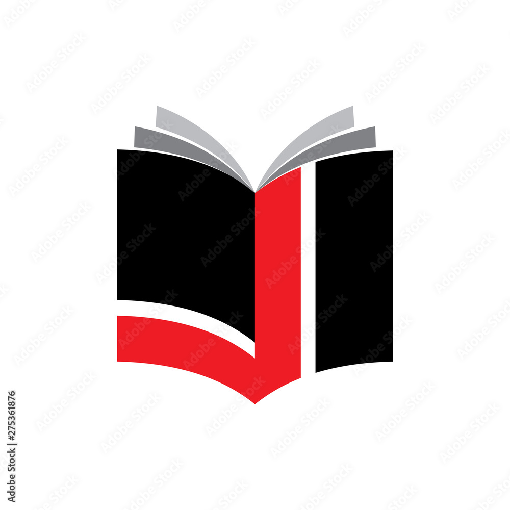 Sticker 3D Book with letter J logo design vector