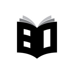 3D Book with letter BO logo design vector